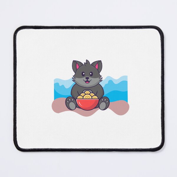 Item preview, Cute cat eating ramen with an abstract beach background designed and sold by jpn insprd.