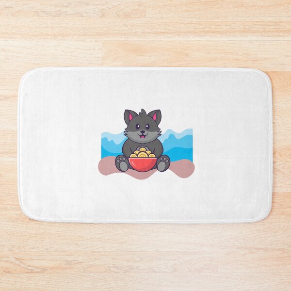 Item preview, Cute cat eating ramen with an abstract beach background designed and sold by jpn insprd.