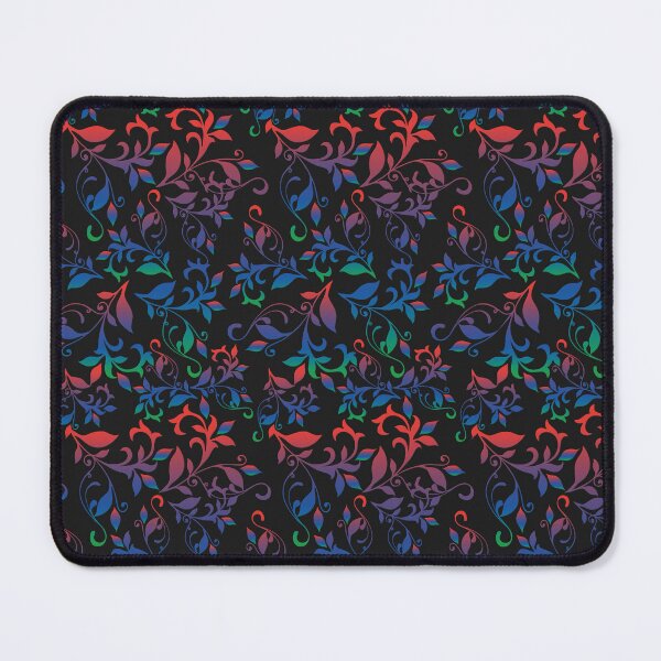 Item preview, Red, Blue and Green Abstract Floral on Black Background designed and sold by Gerson Ramos.
