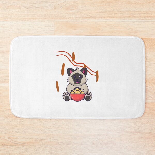 Item preview, Cute cat sitting down and eating ramen designed and sold by jpn insprd.