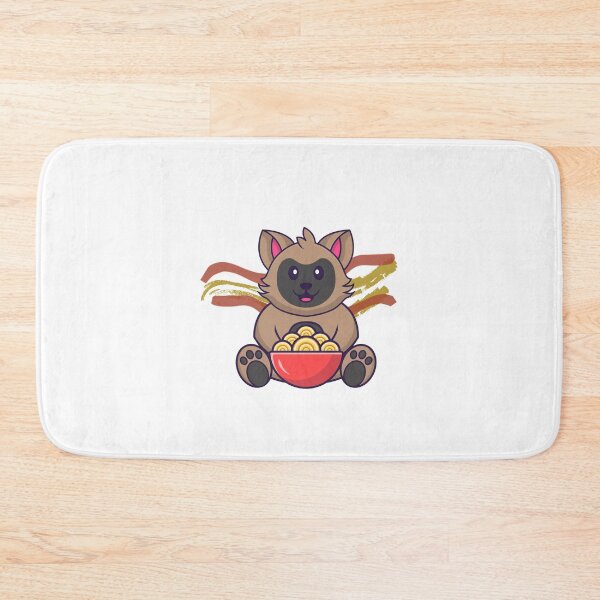 Item preview, Cute cat sitting down and eating ramen designed and sold by jpn insprd.