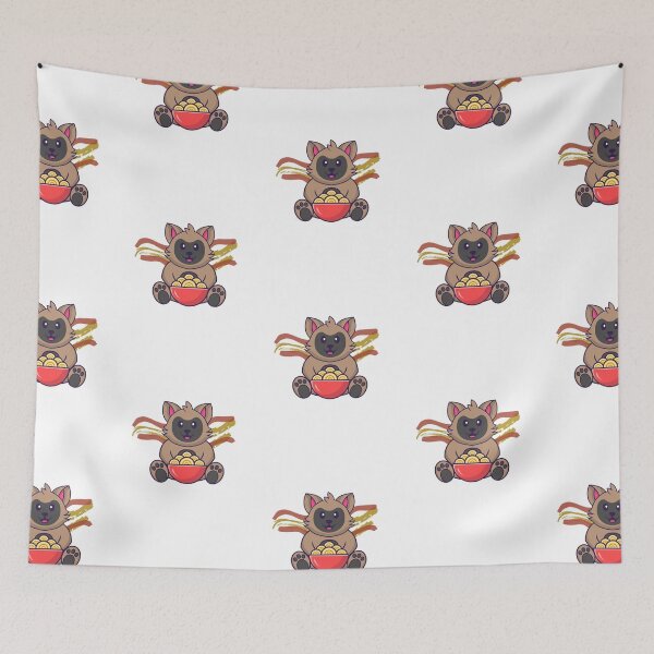 Item preview, Cute cat sitting down and eating ramen designed and sold by jpn insprd.