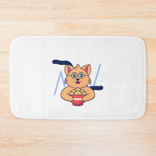 Item preview, Cute cat holding a ramen bowl with an abstract background designed and sold by jpn insprd.