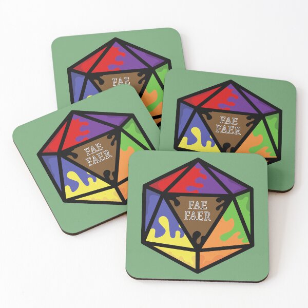 Item preview, Rainbow Pronoun Pride D20 Fae/Faer designed and sold by BiOurPride.