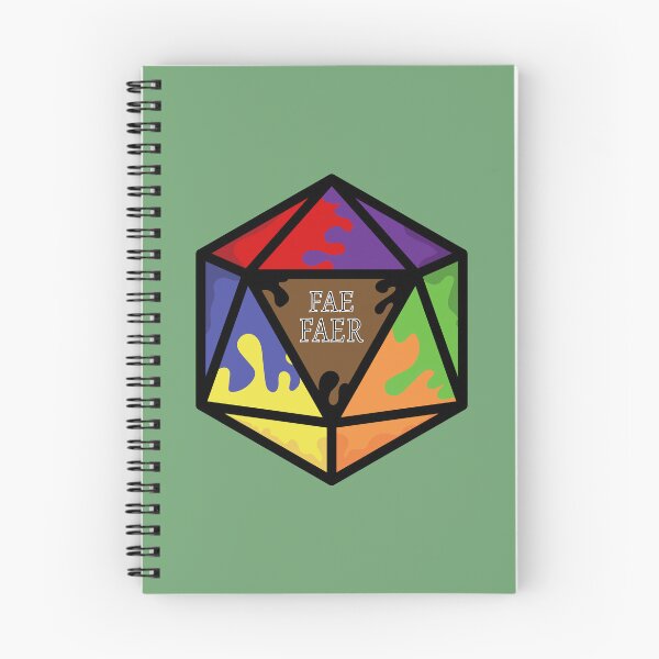 Aperçu de l'œuvre Pronom arc-en-ciel Fierté D20 Fae/Faer créée et vendue par BiOurPride.