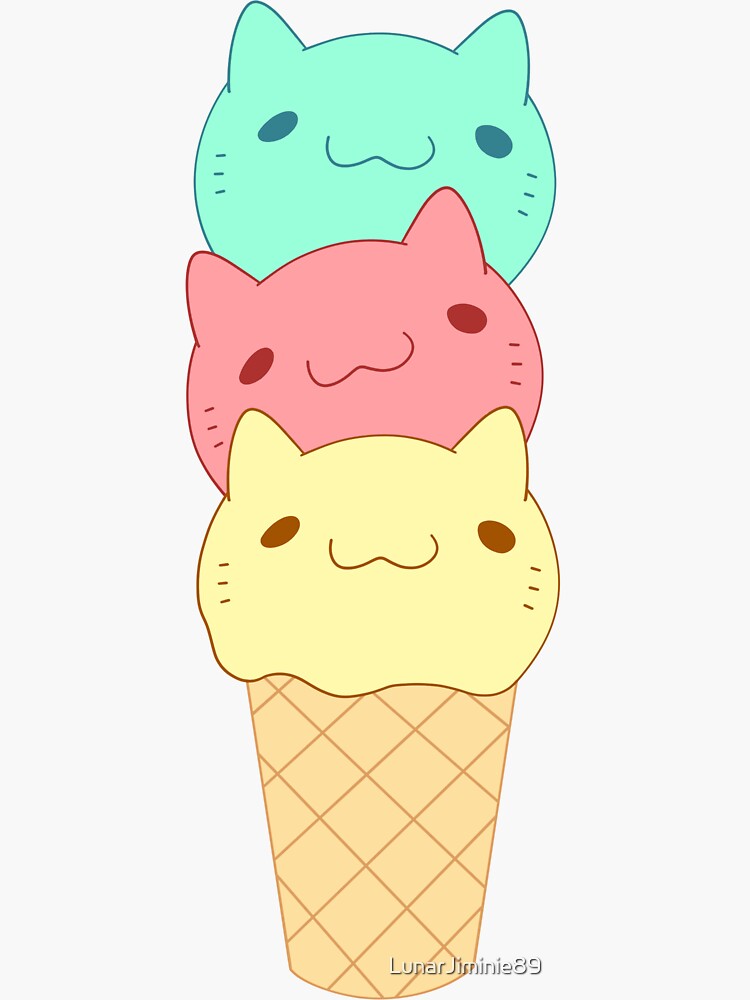 "Kitty Cat Ice Cream" Sticker for Sale by LunarJiminie89 Redbubble