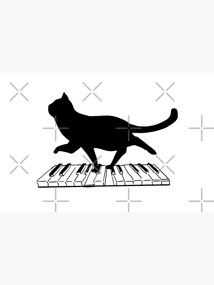 Lustige Katze, die auf Klavier-Schlüssel-Musik-Lehrer-Geschenk geht von JapaneseInkArt