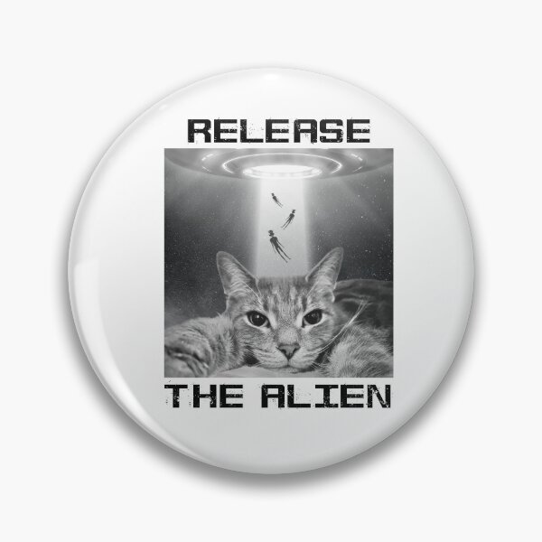 Item preview, Release The Alien Cat Selfie with Aliens Beaming Up the UFO  designed and sold by QuanJewelry.