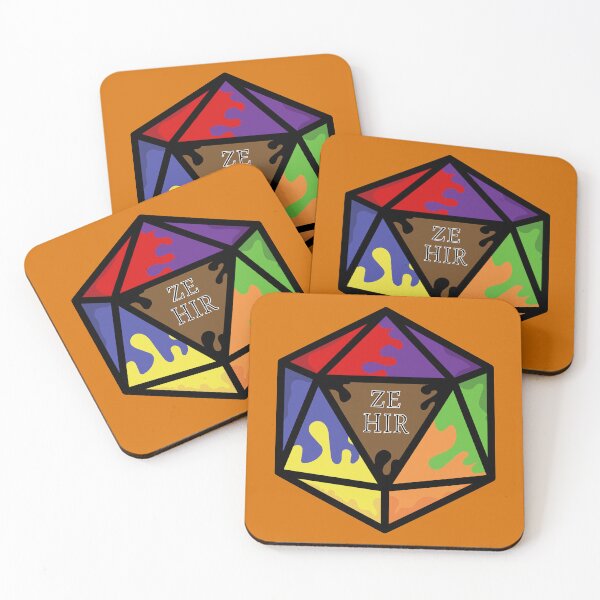 Item preview, Rainbow Pronoun Pride D20 Ze/Hir designed and sold by BiOurPride.