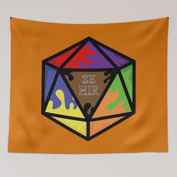 Item preview, Rainbow Pronoun Pride D20 Ze/Hir designed and sold by BiOurPride.