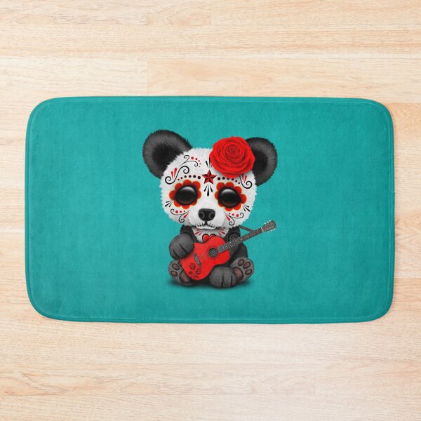 Item preview, Red Sugar Skull Panda Playing Guitar designed and sold by JeffBartels.