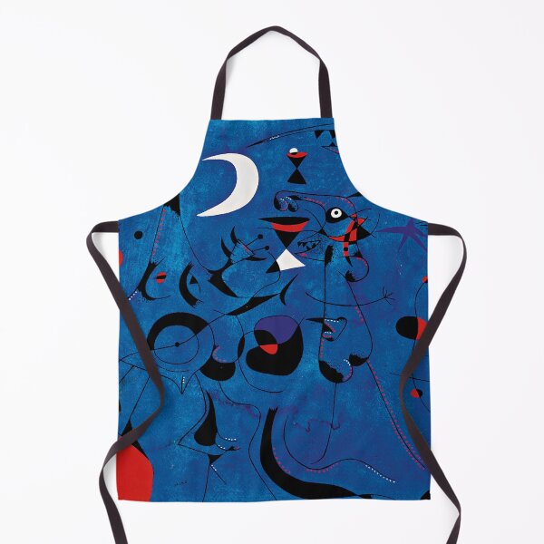 Item preview, Joan Miro Red Shapes on Blue High Resolution designed and sold by bettypure.