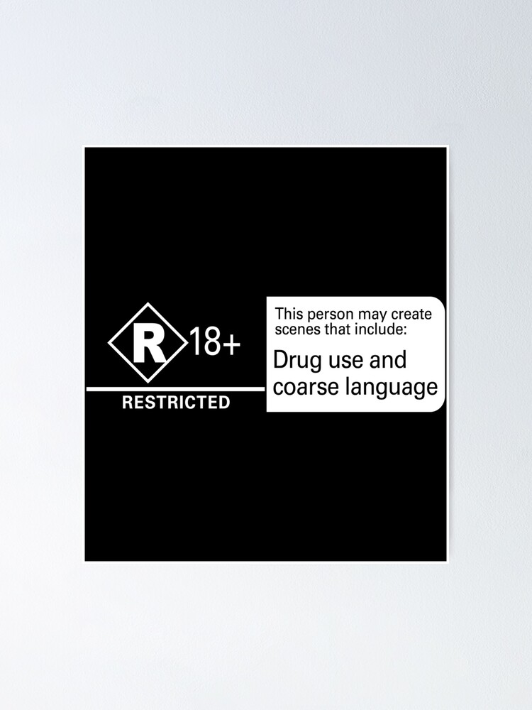 "Drug Use And Coarse Language Sticker" Poster for Sale by