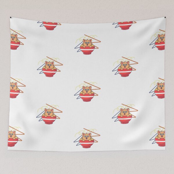 Item preview,  Cute cat peeking out of a ramen bowl designed and sold by jpn insprd.