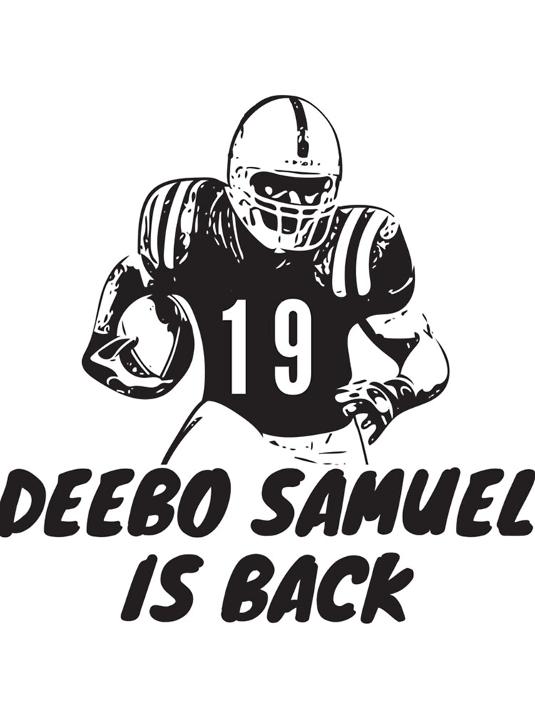 deebo samuel is back - black and white ' Kids T-Shirt for Sale by