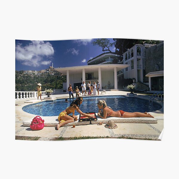 Poolside Backgammon Poster