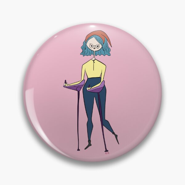 Item preview, Cute Girl With SmartCrutches (pink) designed and sold by misslovelymess.