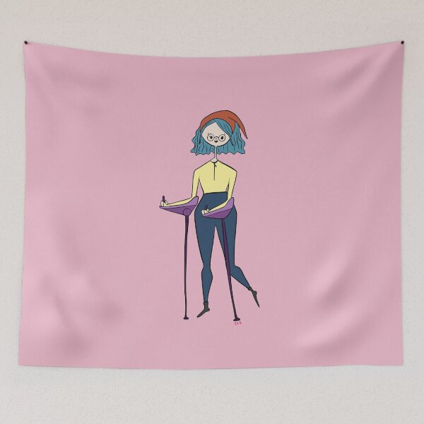 Item preview, Cute Girl With SmartCrutches (pink) designed and sold by misslovelymess.