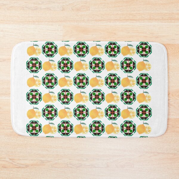 Item preview, Lemon Season and green floral mandala in seamless pattern designed and sold by MyMemoriesArts.