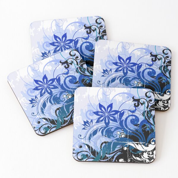 Item preview, Blue white floral Art  designed and sold by Tshirtstory.