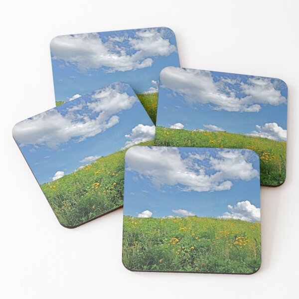 Item preview, A Summer Place - Flowers on the Hill with Blue Sky designed and sold by TheSplitWindow.