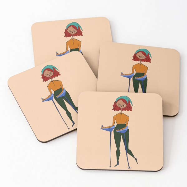 Item preview, Cute Girl With SmartCrutches (orange) designed and sold by misslovelymess.