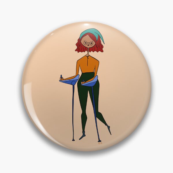 Item preview, Cute Girl With SmartCrutches (orange) designed and sold by misslovelymess.
