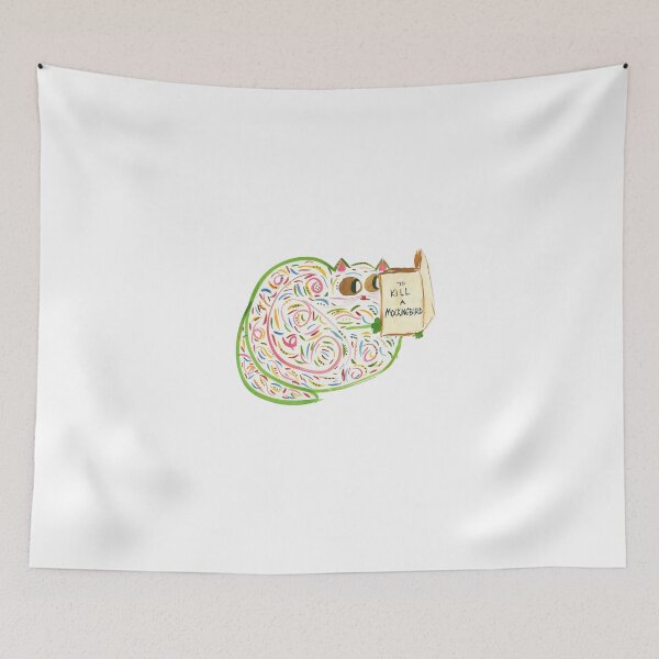 Item preview, Yellow Heliconia cats - Funny Wall Art - Cat Reading to Kill a Mockingbird designed and sold by malishas.