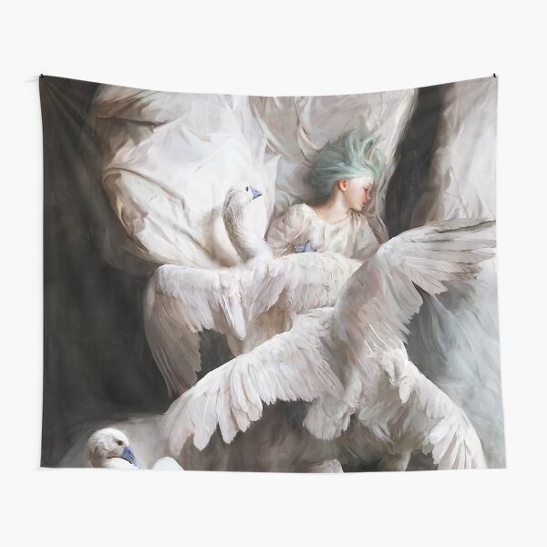 The Swan Landing - Guillermo Lorca Garcia Tapestry