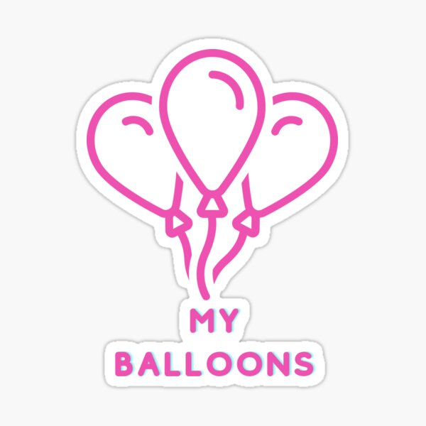 Balloon Seamless Pattern - My Pink Balloons Sticker