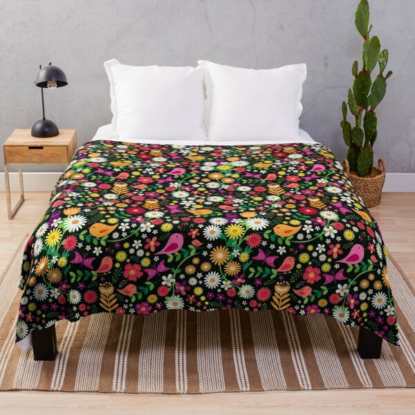 Item preview, Bright Colorful Floral with Birds designed and sold by prirajdesigns.