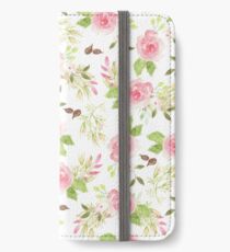 Vinilo o funda para iPhone Estampado de flores romántico rosa verde acuarela de rosas