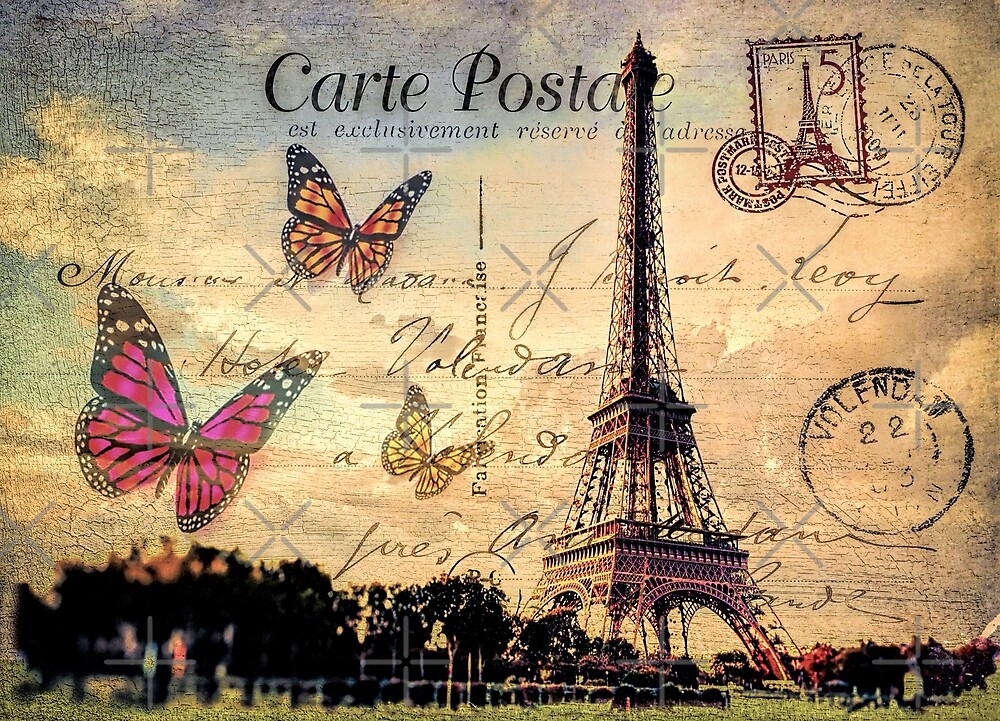 "Vintage ParisCarte Postale" by Redbubble