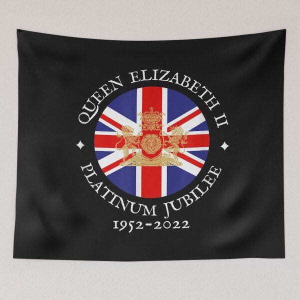 Item preview, QUEEN'S PLATINUM JUBILEE, ROYAL CREST, UK GB UNION JACK FLAG T-Shirt designed and sold by Besnier-Rahel.