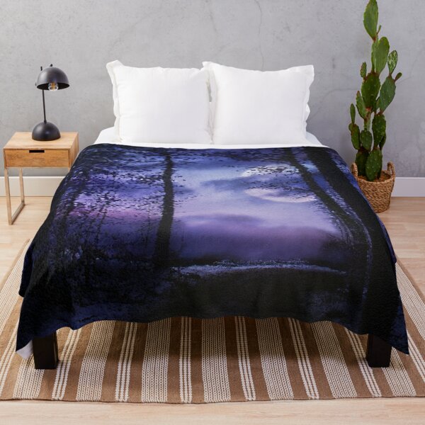 Item preview, Dark and Purple Moonlit Forest designed and sold by MathenaArt.