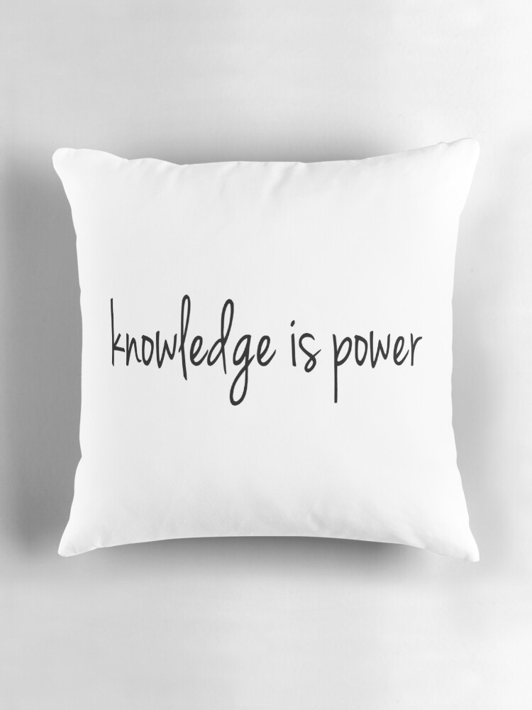 Thumbnail 3 of 4, Pillow, knowledge is power designed and sold by crowncat.