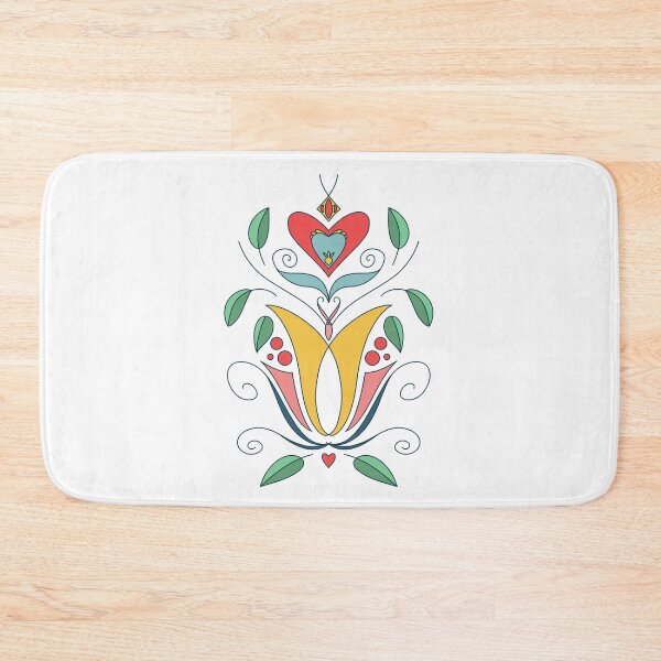 Item preview, Folklore floral ornament pastel colours plants leaves symmetrical designed and sold by marie-inks.