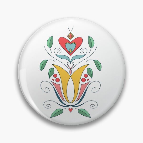 Item preview, Folklore floral ornament pastel colours plants leaves symmetrical designed and sold by marie-inks.