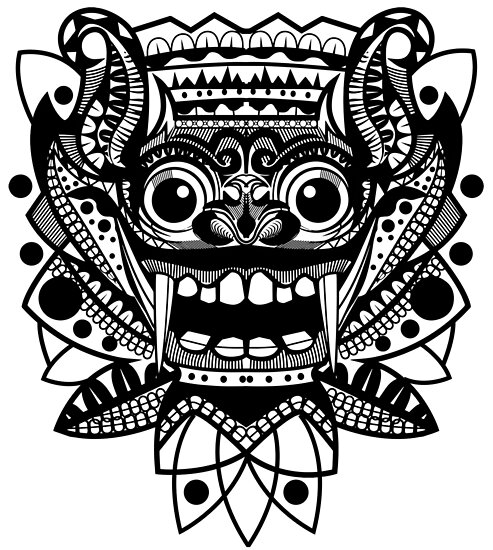  Modern balinese barong mask goa art Posters by 