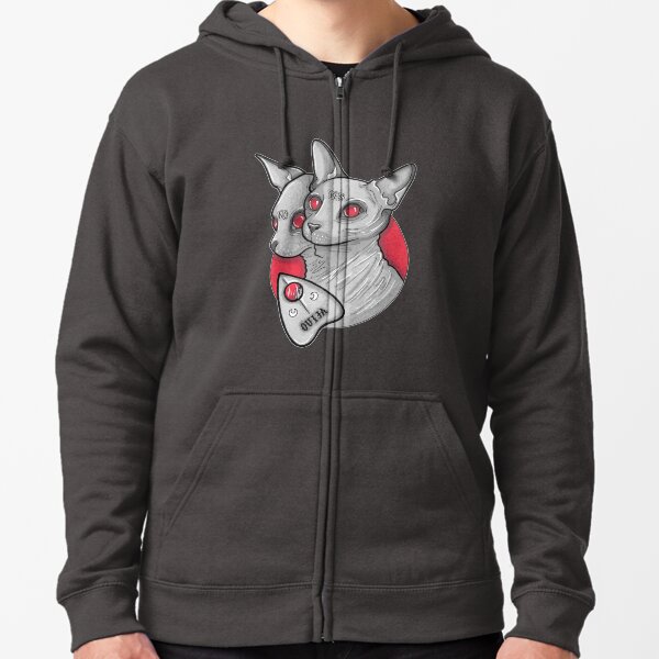Ouija Cat Zipped Hoodie
