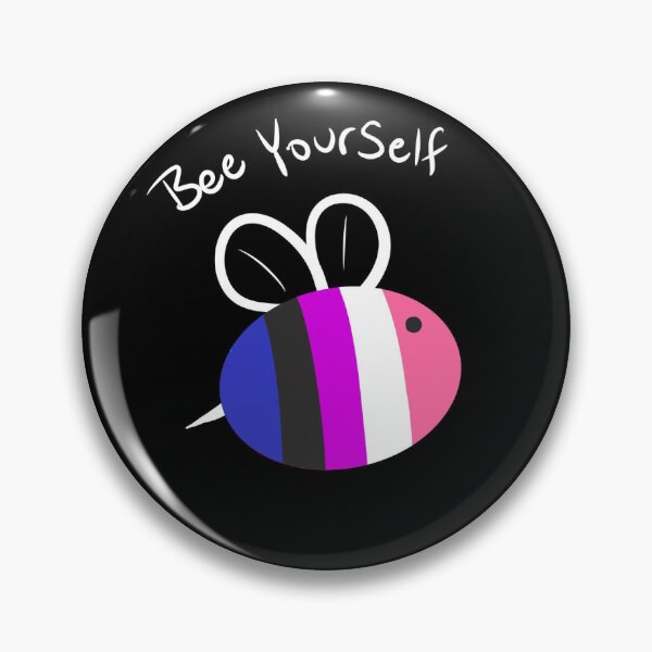 Item preview, Genderfluid Pride Bee Yourself Pin designed and sold by Brush of the Grove.