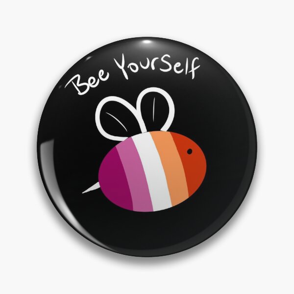 Item preview, Lesbian Pride Bee Yourself Pin designed and sold by Brush of the Grove.