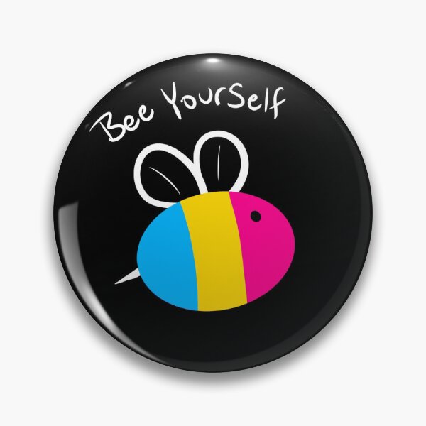 Item preview, Pansexual Pride Bee Yourself Pin designed and sold by Brush of the Grove.