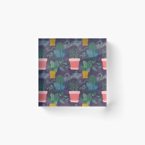 Item preview, Plants and planters - repeating pattern cactus aloe ficus plant pot tea cup designed and sold by marie-inks.