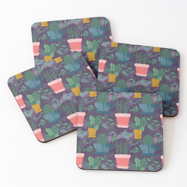 Item preview, Plants and planters - repeating pattern cactus aloe ficus plant pot tea cup designed and sold by marie-inks.