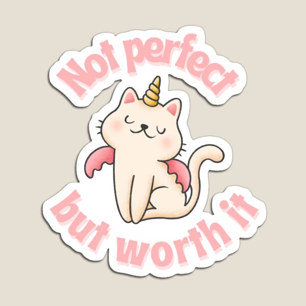 Item preview, Not Perfect But Worth It - Cute Cat Unicorn Bat designed and sold by RoughShirts.