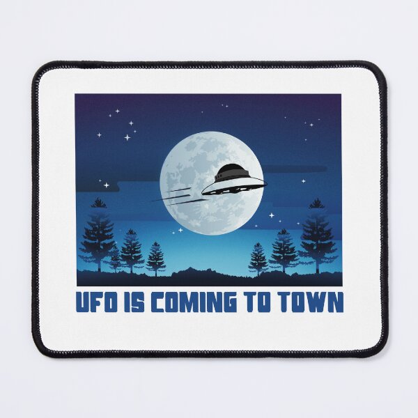 Item preview, UFO Is Coming To Town Christmas UFO Flying Above Town designed and sold by QuanJewelry.