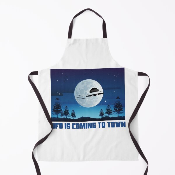 Item preview, UFO Is Coming To Town Christmas UFO Flying Above Town designed and sold by QuanJewelry.