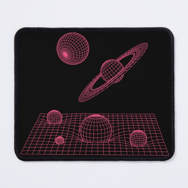 Aperçu de l'œuvre Intergalactic Love Planet Minimal Wireframe Design Neon Pink créée et vendue par RataBlanca.