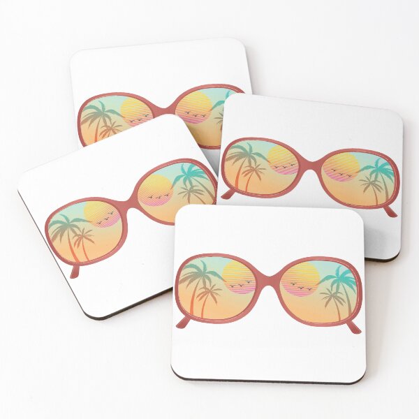 Item preview, Yellow + Maroon Palm Tree Glasses designed and sold by Unaiza Khalid.